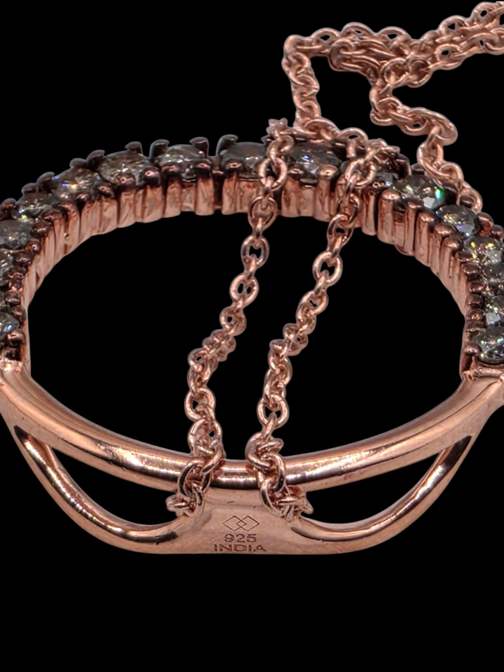 0.75 CTW Natural Champagne Diamond 14K Rose Gold Over 925 Sterling Silver - Picture 7 of 9